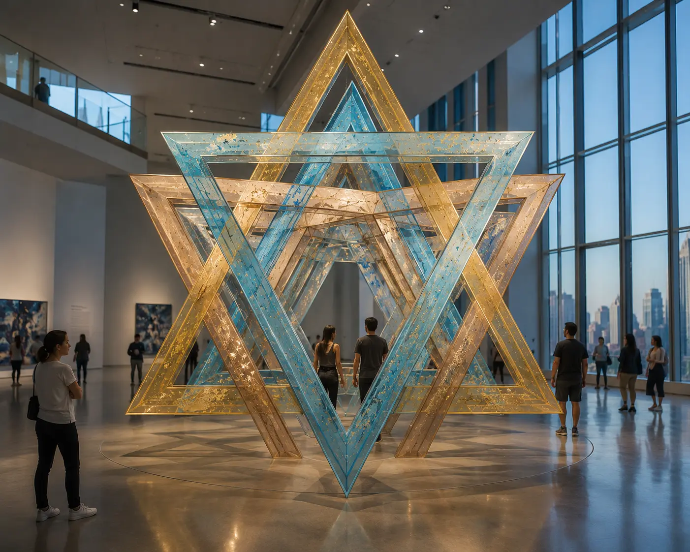 Installation rendering with Star of David imagery