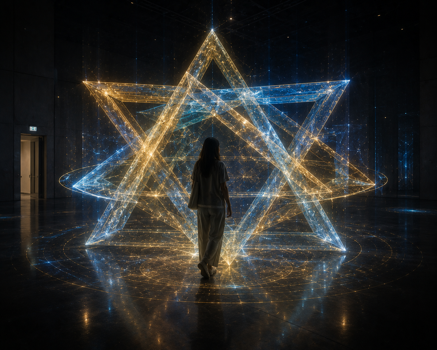 Installation rendering with Star of David imagery
