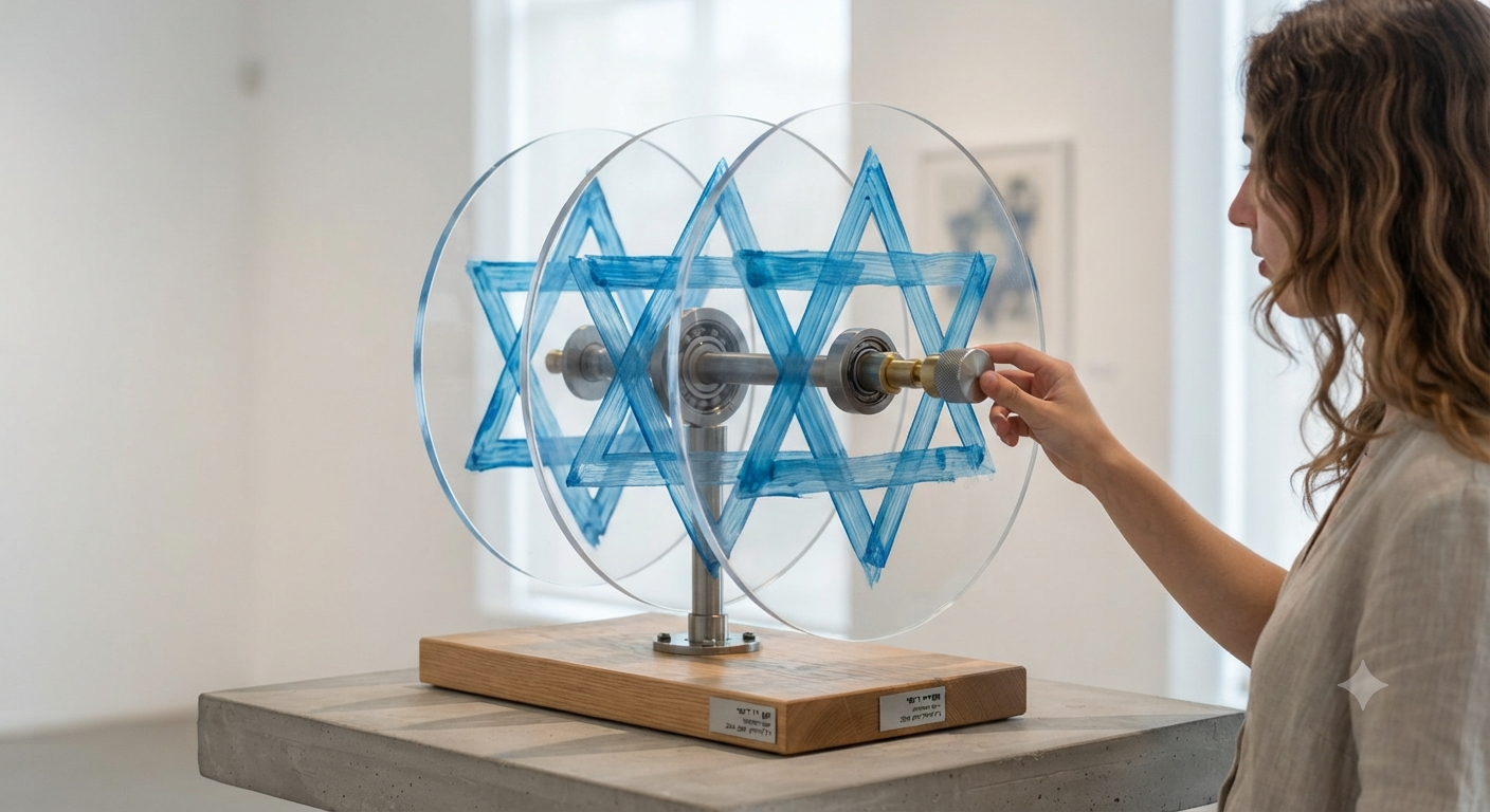 Installation rendering with Star of David imagery